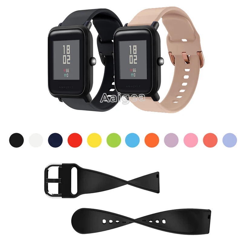 Ремешок силиконовый для смарт часов Xiaomi Huami Amazfit Bip сменный спортивный браслет