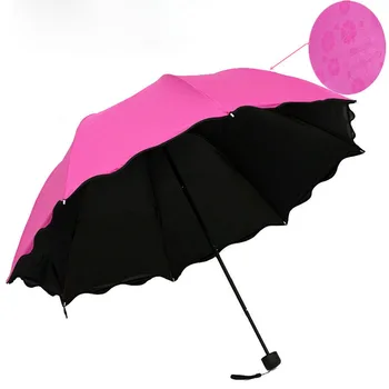 

Magic Flower Umbrella Black glue water bloom umbrella parasol uv protection umbrella raining sunny pencil umbrella