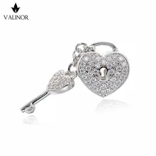 Heart-shaped lock 925 Sterling Silver beads charms fit Bracelets & Bangles Never change color DDBJ035