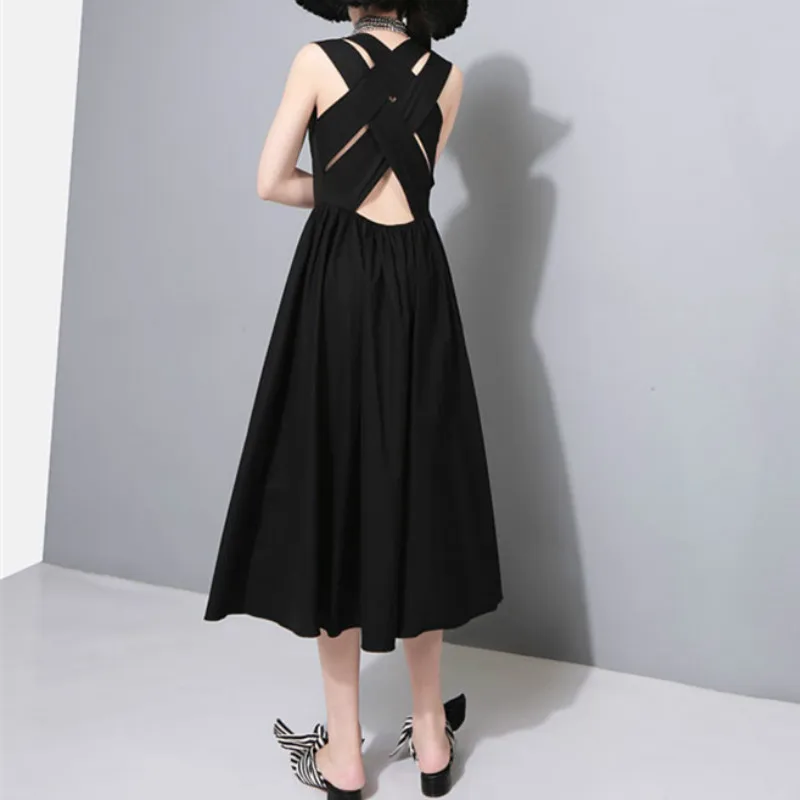 

2019 Backless Vintage Gothic Sexy Summer Dresses Women Clothes Sleeveless Vest Party White Bodycon Dress Elegant Vestido PL011