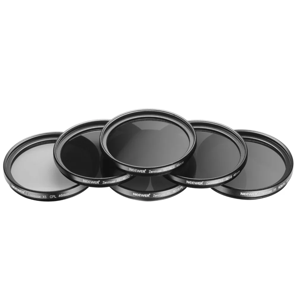 

Neewer Multi-coated 6 Pieces Filter Kit:CPL ND8 ND16 ND32 ND8/PL ND16/PL for DJI Zenmuse X5 X5R Camera/Inspire 1 PRO