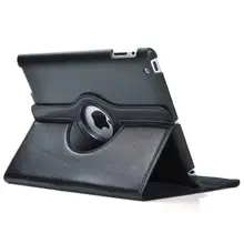 For iPad 2 iPad 3 iPad 4 Case 360 Degree Rotation PU Leather Cover for iPad 2 3 4 Stand Holder Cases Smart Case 1395 A1396 A1430 20010 thick shockproof eva back case w 180 degree rotatable handle holder for ipad 4 green