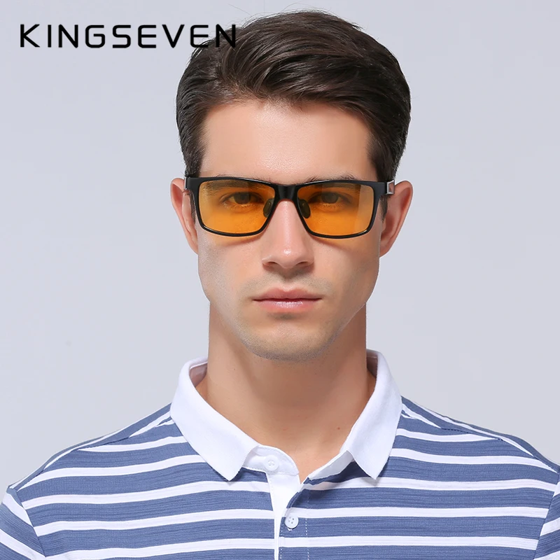 Мужские солнцезащ. Очки ночного видения KINFSEVEN черно серые солнцезащитные очки