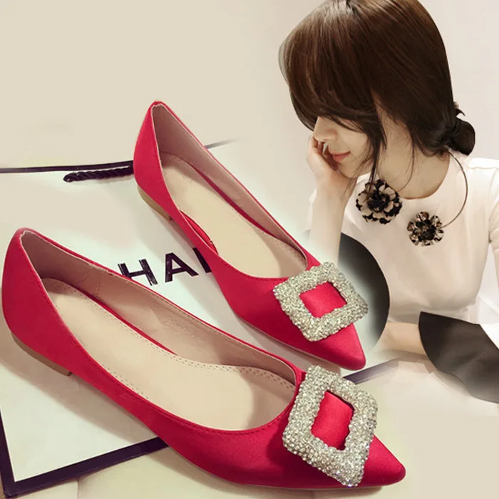 

Drop shipping Slip On Women Flats Shoes Loafers Rhinestone Women Ballerina Flats Casual Comfort Ladies Shoes plus size 35-42