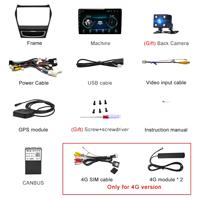 Excellent Junsun 2G+32G Android 8.1 4G Car Radio Multimedia Player Navigation GPS 2din For Hyundai ix45 Santa Fe 2013 2014 no DVD 38