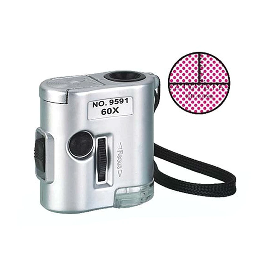

20 PC/Lot Wholesale LED Illuminated Mini Pocket Microscope 60x Jeweler Currency Identify