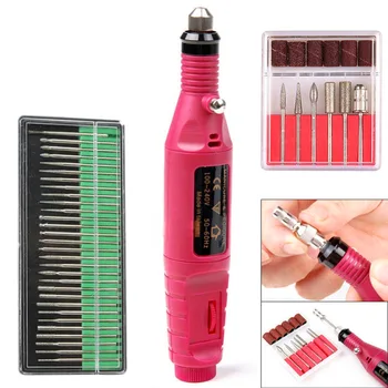 

20000rpm Mini Electric Drill Manicure Machine Drill Nail Drill Pen With Nail Drill Bits Pedicure Tips File Polish Manicure Tool