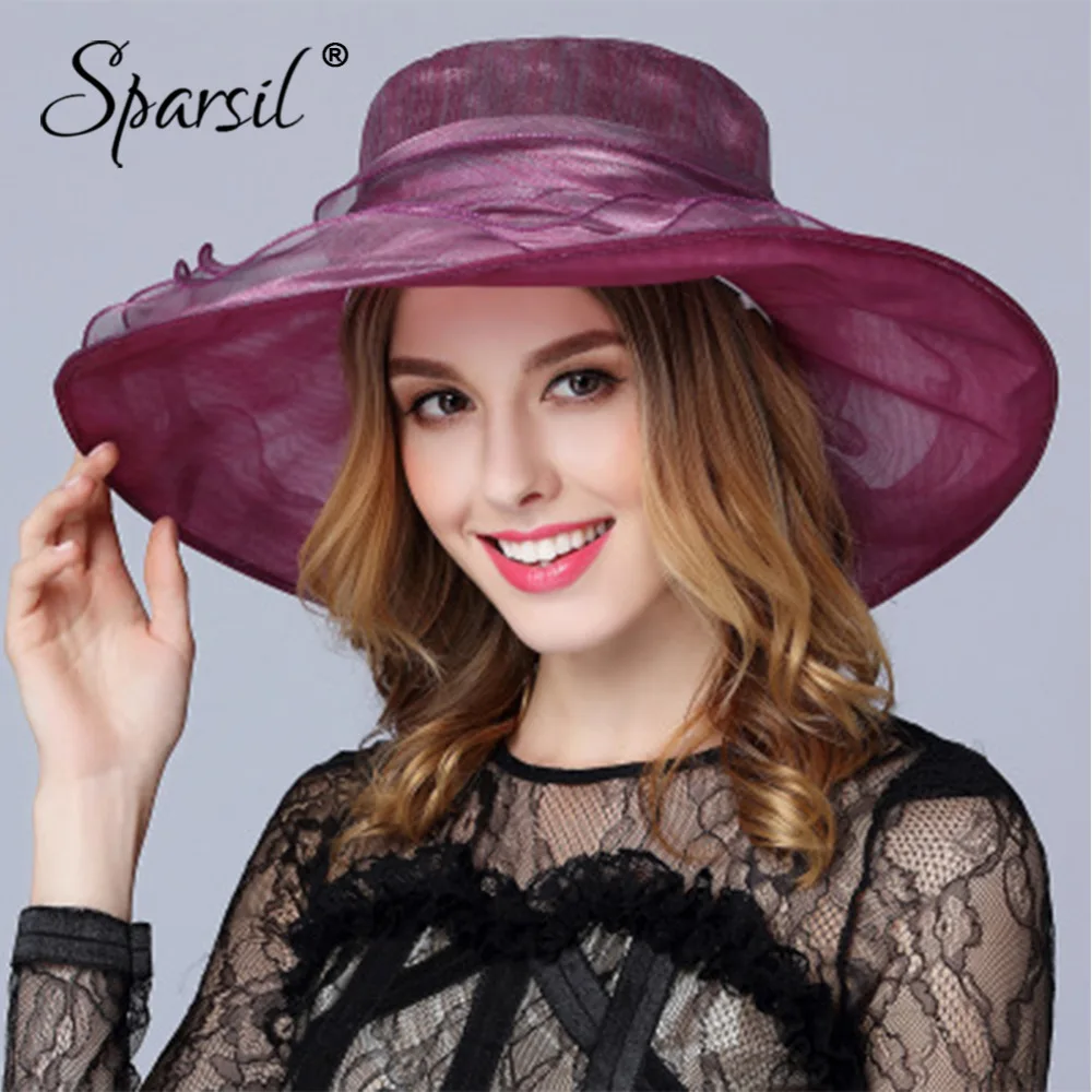 Sparsil النساء الصيف الحرير قبعة الشمس واسعة حافة الأزهار القبعات الزهور مرن أقنعة الإناث أنيقة البحر الشاطئ قبعات الشمس واقية قبعة Sparsil النساء الصيف الحرير قبعة الشمس واسعة حافة الأزهار القبعات الزهور مرن أقنعة الإناث أنيقة البحر الشاطئ قبعات الشمس واقية قبعة
