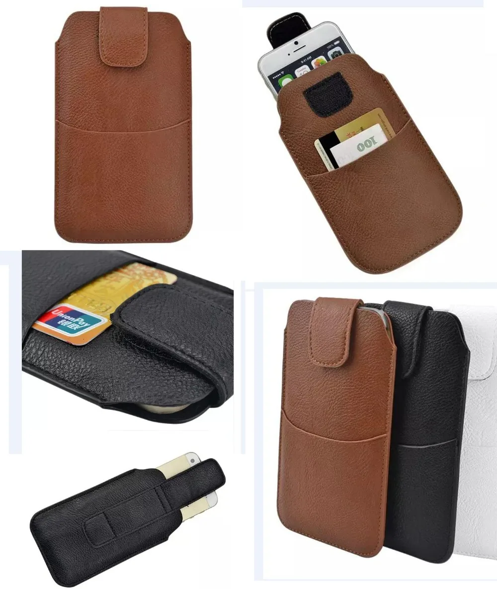 

For Oneplus 7 6T 6 5 5T PU Leather Pull Tab Sleeve Pouch Case For Asus Zenfone Max Pro M1 M2 ZB602KL ZB601KL ZB631KL ZB633KL