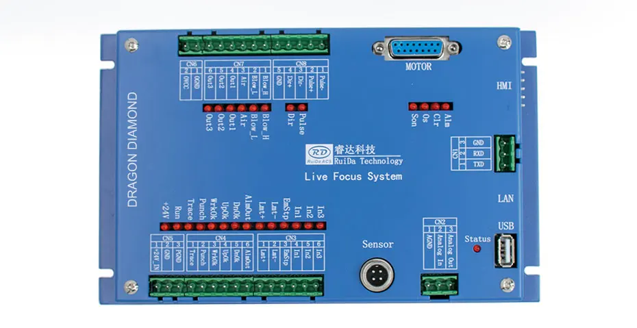 Лазерной резки металла контроллер Ruida LFS-PM-T43 Аналоговый Металл Live фокус Системы с Сенсорный экран