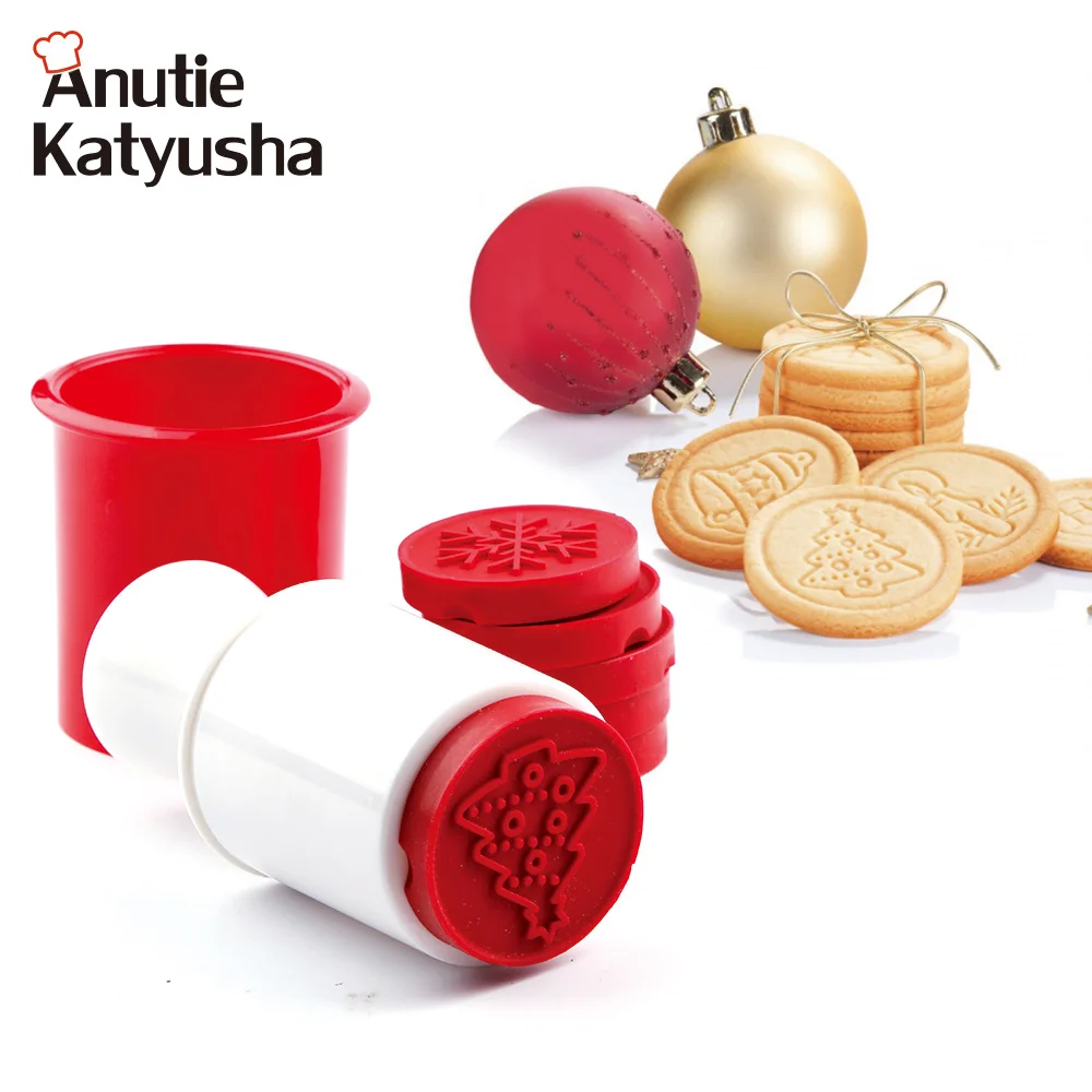 6Pcs/set Cookies Cutters Biscuit Cartoon Stamps Moulds Silicone Printing Set Cake Decoration Tools Kitchen Gadgets Pastry Tool | Дом и сад