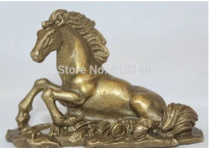 

Chinese Fengshui Pure Brass 12 Zodiac Year animal Tang Horse Statue
