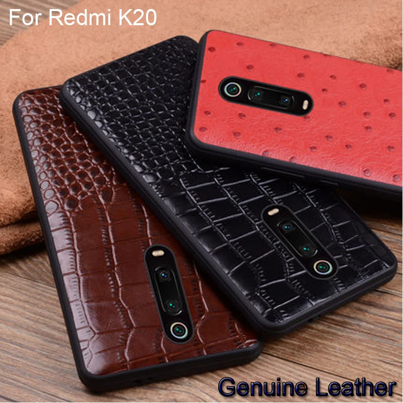 Чехол для Xiaomi Redmi K20 k20 чехлы из натуральной кожи с страусиным узором K 20 кожаный