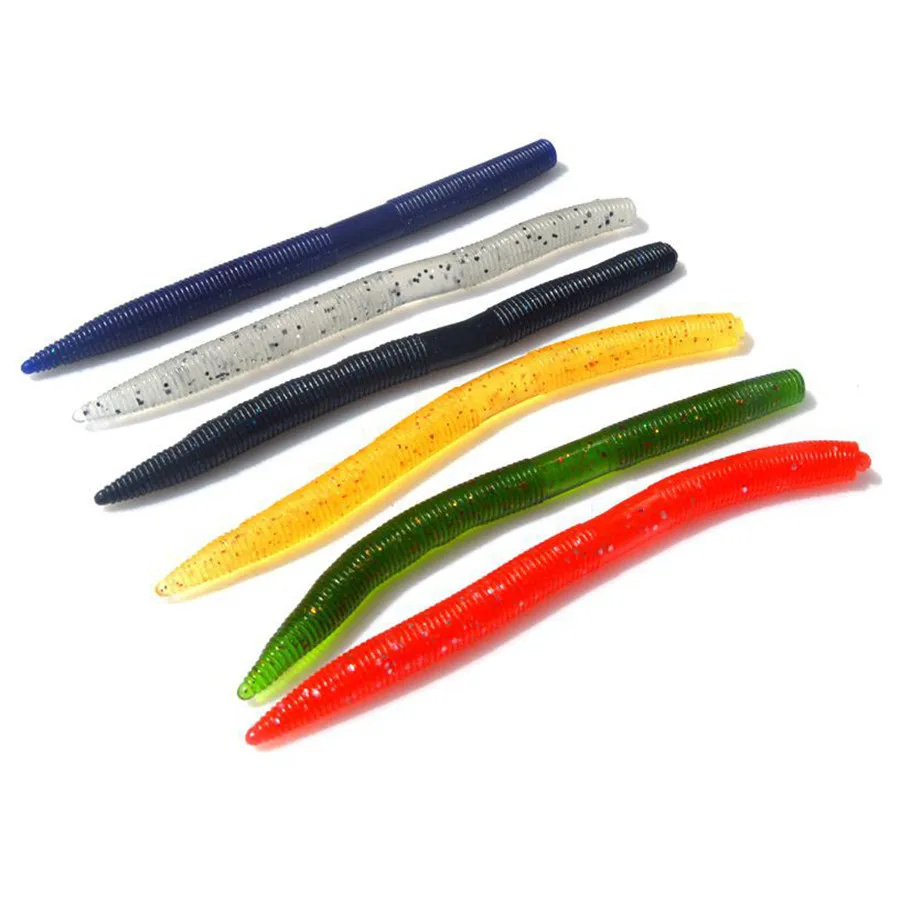 

Silicone Bait Artificial Fishing Tackle Fishing Lures Fishing Bait Soft Lure Belly Chest Fork Dice Simulation Earthworm 6pc bag