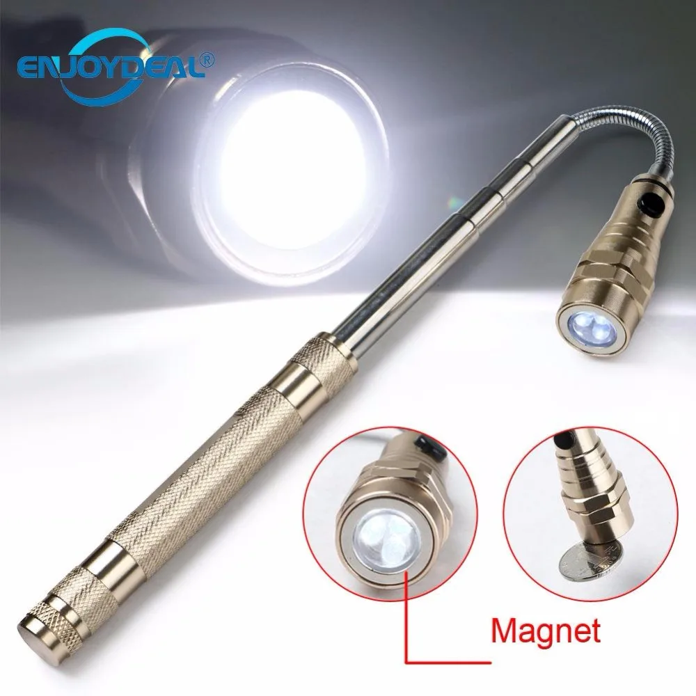 Teleskopische Flexible 3 LED-Taschenlampe magnetischen abholen Tool Lampe 