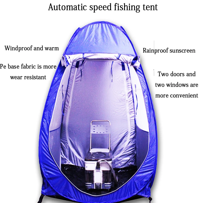 

1800G Fishing tent Professional camping tent 4 Season 1-2 Person tents Outdoor 2019 automatic Camping Manual winter tents