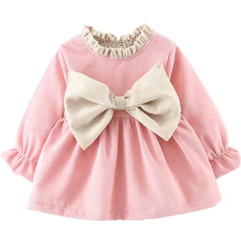 

Christmas Dress Winter Plus Velvet Big Bow Cute Baby Girl Dress 0-24M Newborn Princess Dress Warm Plus Velvet Xmas Gift
