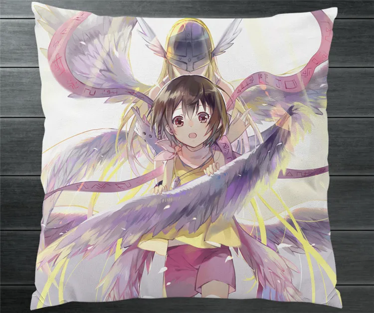 

Digimon Adventure Yagami Hikari Angewomon Angel Two Side 40x40cm Pillowcase Pillow Case Cover Cosplay Gift BED/SOFA/CAR Decor