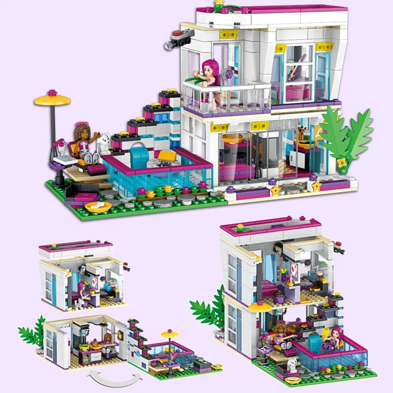 37035 760pcs Pop Star House Constructor Model Kit Blocks Compatible LEGO Bricks Toys for Boys Girls Children Modeling 37035 760pcs Pop Star House Constructor Model Kit Blocks Compatible LEGO Bricks Toys for Boys Girls Children Modeling