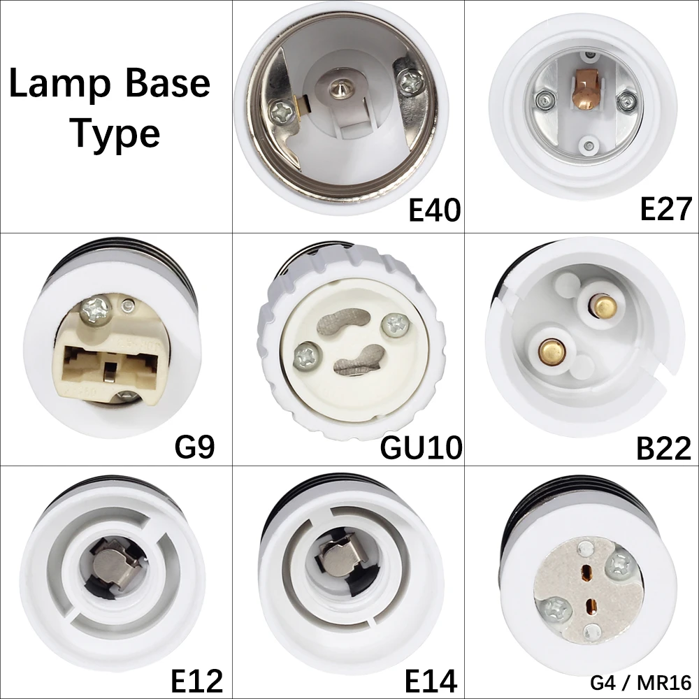 1 шт. Цоколь для светодиодной лампы E27 E14 G9 E12 B22 G4 MR16 GU10 E40|adapter for led|adapter gu10 mr16adapter e14 to