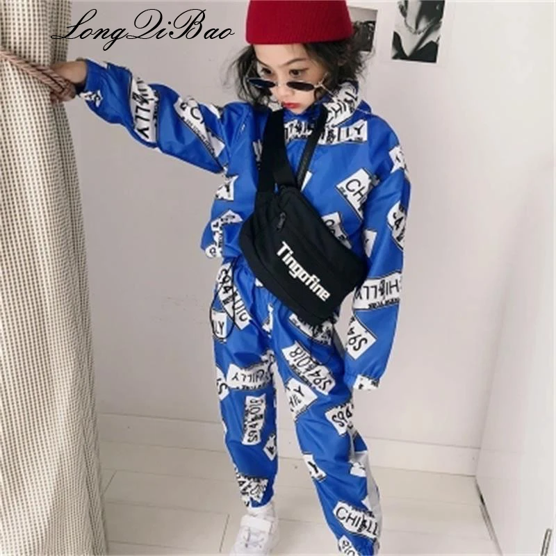 

Girls suit 2018 autumn new big children's children's fashionable foreign long-sleeved trousers two-piece Korean version of the t