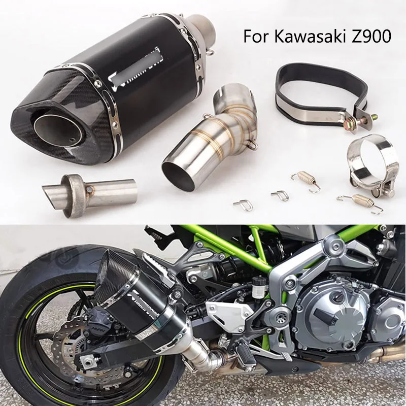 Motocicleta tubo de Escape para Kawasaki Z900 Slip en 51mm de medio tubo de cola silenciador modificado escapar con DB asesino ninja 900