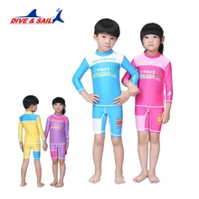 Детские Гидрокостюмы Разделение с длинным рукавом шорты штаны Плавание Серфинг Детские Стингер костюм UPF50+ УФ согреются в этой одежде отличная костюм для дайвинга