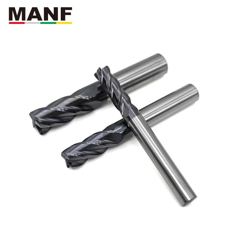 Концевая фреза с квадратным круглым носом MANF 4Flute HRC50 1R0.2 12R3.0 вольфрамовый Карбид