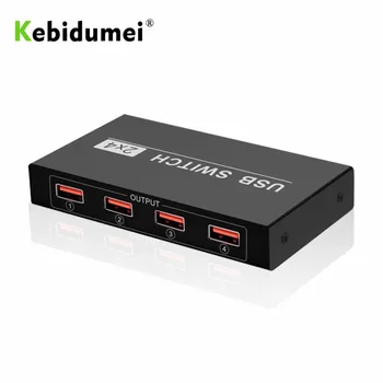 

kebidumei USB KVM Switch Box USB 2.0 Switcher 2Port Sharing 4 Devices for Keyboard Mouse Printer Monitor with 2USB Cable