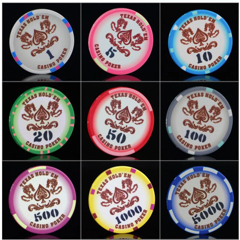 EPT European Poker Chips 25 Pcs/Set Pokerstars Twelve Color Ceramic