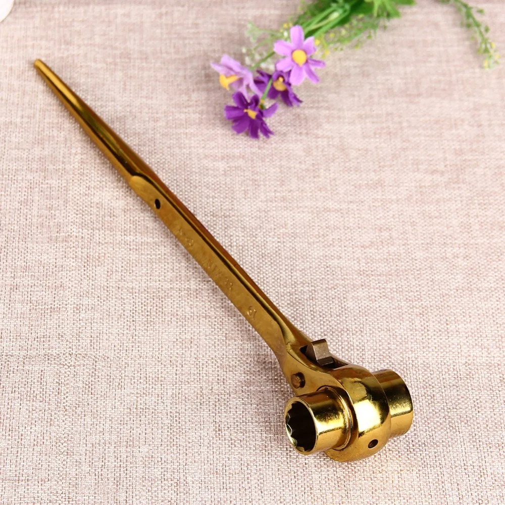 

Scaffold Ratchet Wrench Solid Spanner 19mm/22mm Repair Professional Tool Socket Wrench Tool Spanner Site Ratcheting