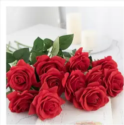 Искусственные великолепные цветы шелк Настоящее сенсорный розы свадебные поддельные цветы для вечерние партия Декор подарок на день св