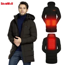 SNOWWOLF Мужская зимняя одежда для рыбалки, уличная хлопковая куртка с капюшоном и защитой от USB, теплая одежда для походов и рыбалки