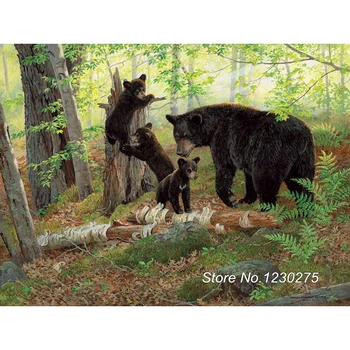 

Crafts Diamond Embroidery Forest black bear DIY Diamond Painting Cross Stitch Kits Square Rhinestone Home Decor SD115