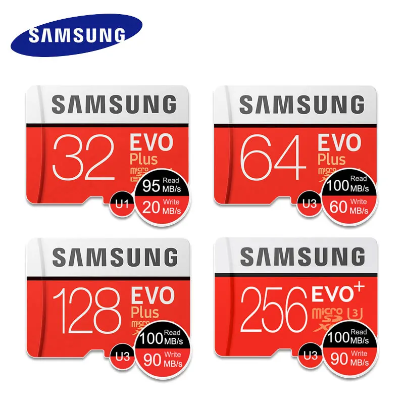 Дешевый SAMSUNG 100% оригинал TF Micro SD карта памяти MicroSD EVO Plus Class 10 класс 256 ГБ 64 128 смартфон камера для планшета