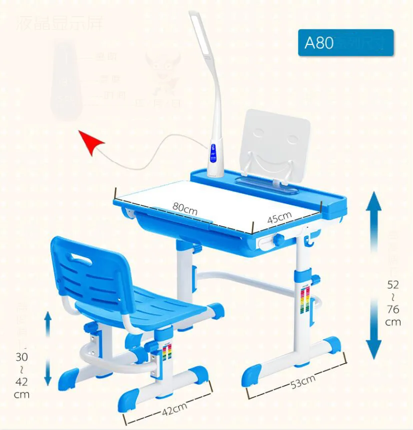Высококачественный регулируемый по высоте защитный зрение корректирующий сидение осанки Детский обучающий стол и Набор стульев