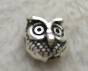

handmade 50pcs Jewelry Charm findings, Owl Beads, brass plated, 8-12mm,hole 2mm