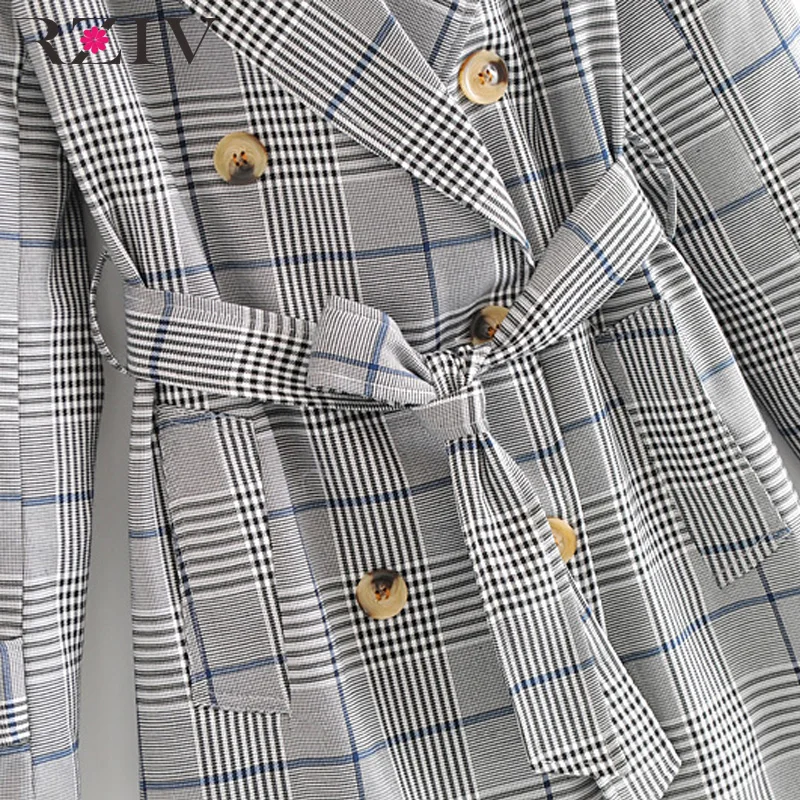vent Manteau Décorative Gris Automne Plaid Coupe Mince Tranchée Femmes De Casual Ceinture Rziv TlF1c35KuJ