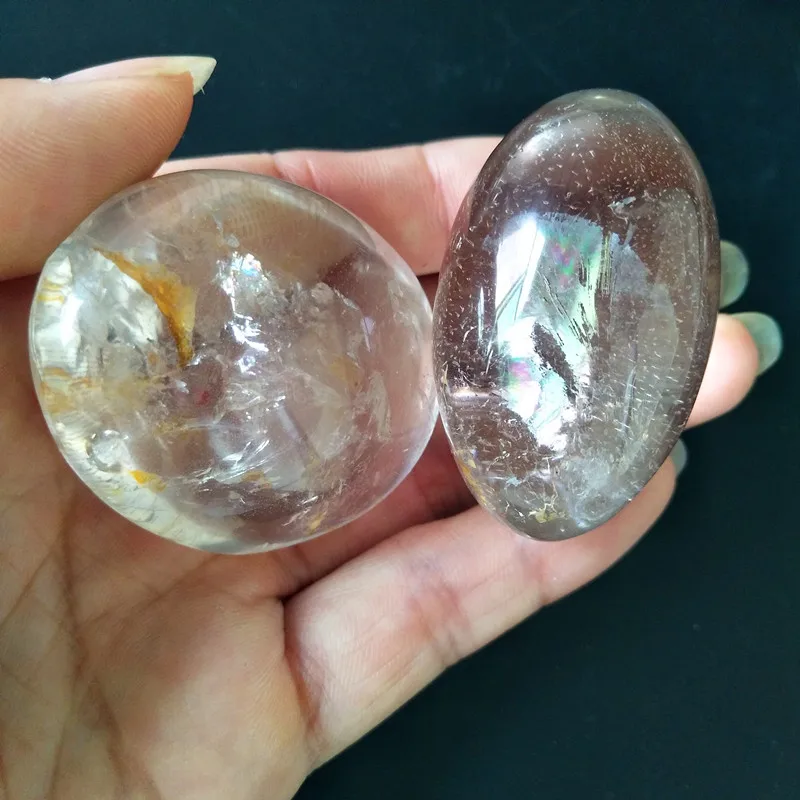 Натуральный кристалл кварца пальмовый камень с радугой Йога практика игрушка чакра целебные кристаллы - Цвет: A44           131g