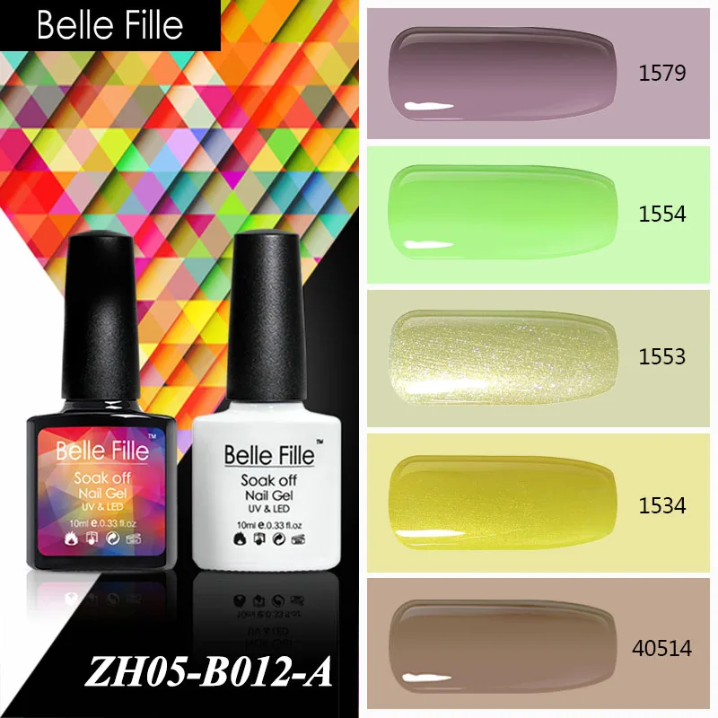 Belle FILLE Цвет сапфир Руби Роуз красный персик UV Гель лак Led пальто Дизайн ногтей