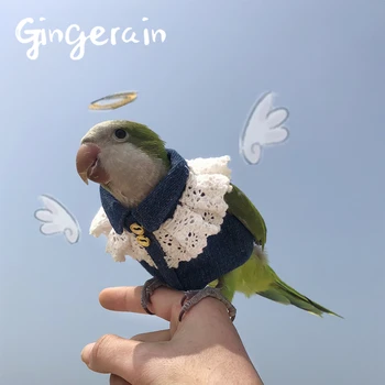 

Gingerain Bird clothes Parrot clothes coral original hand-made custom bird clothes coral