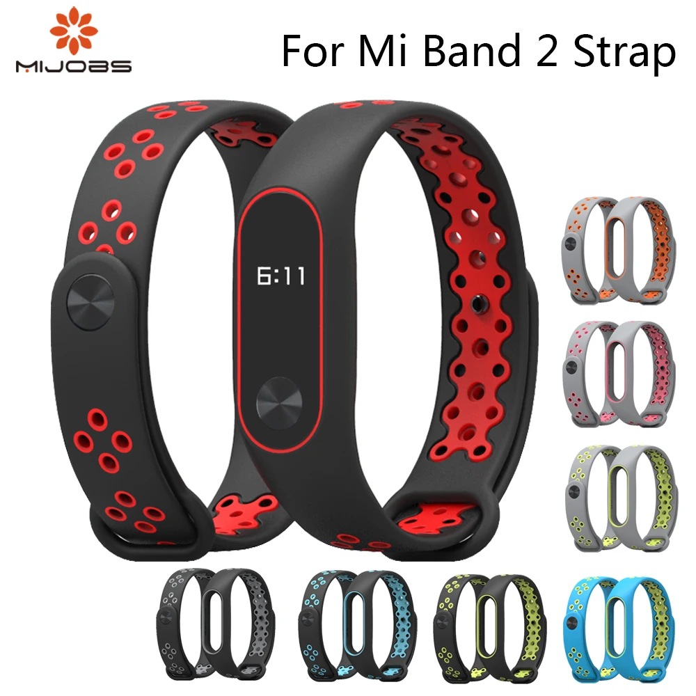 

Mijobs Sport Mi Band 2 Bracelet Strap Wrist for Xiaomi Mi Band 2 Accessories Smart Watch Mi2 Replace Silicone Wristband Miband 2