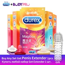 Preservativi Durex preservativi Magibox Pleasuremax formicolio caldo lattice naturale XXL condoni a costine con lubrificante manica per pene per uomo ritardo
