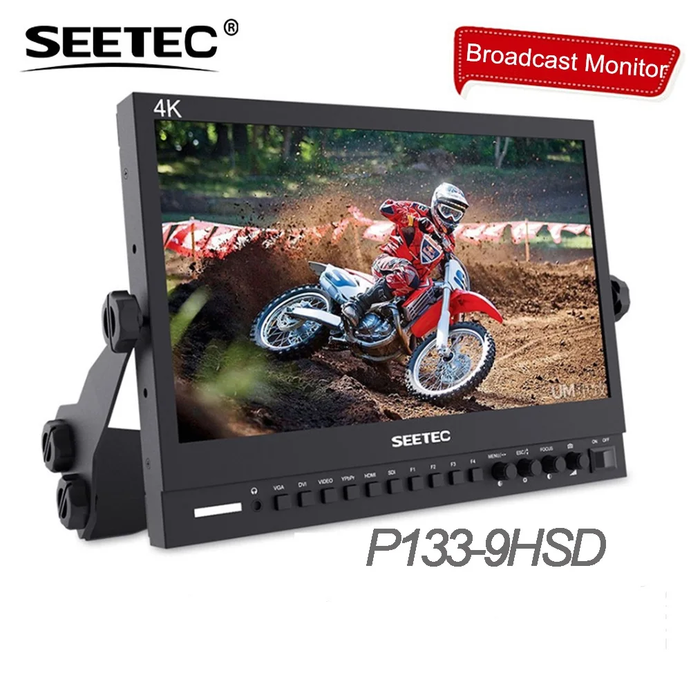 

SEETEC P133-9HSD 13.3 Aluminum Design IPS 1920 1080 Broadcast LCD Monitor 3G-SDI HDMI Desktop Rack Mount Monitor YPbPr DVI-I