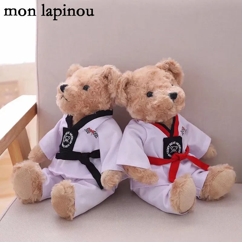 

30cm 40cm Bear Plush Toys Stuffed Animal Soft Doll Cute Plush Teddy Bear Wear Taekwondo Clothes Couple Bear Kids Toys