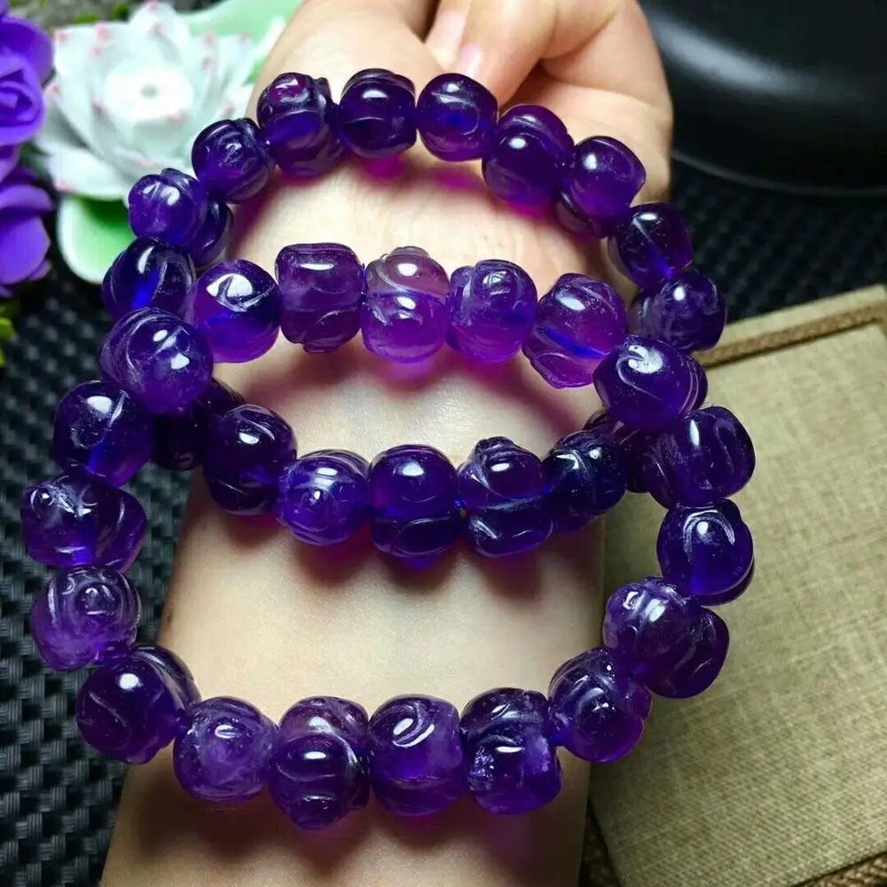 Natural Purple Crystal Bracelet Amethyst Quartz 14*10mm AAA(CX)in