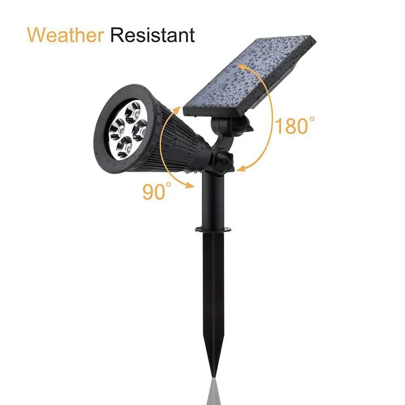 RGB Solar Spot Lights IP65 Waterproof 4 LED Solar Lights Wall Light Landscape Adjustable Solar Lamp with Automatic OnOff Sensor (13)