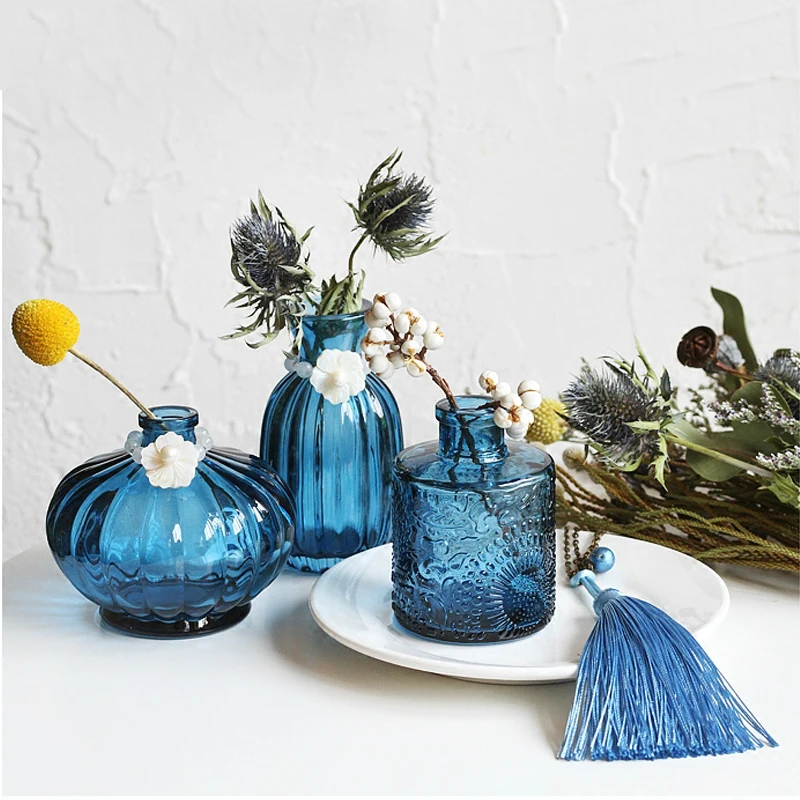 Modern Mini Glass Vase Creative crafts Tabletop crystal flower vase