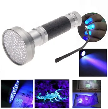 

100 LED Flashlight UV Blacklight Scorpion Flashlight Super Bright LED Torch Detection Led Light Outdoor Hunting Use 6xAA