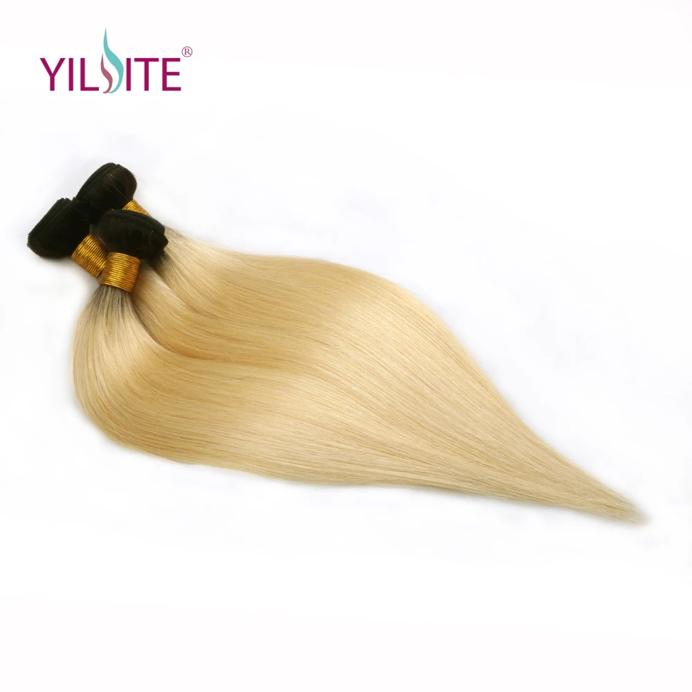 YILITE Brazilian Straight Hair Bundles With Closure Non-remy Blond Hair Weave Bundles Ombre Human Hair Bundles With Closure YILITE Brazilian Straight Hair Bundles With Closure Non-remy Blond Hair Weave Bundles Ombre Human Hair Bundles With Closure